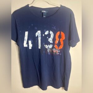 Ralph Lauren Polo Custom‎ Fit Shirt in Navy Paint splatter sz